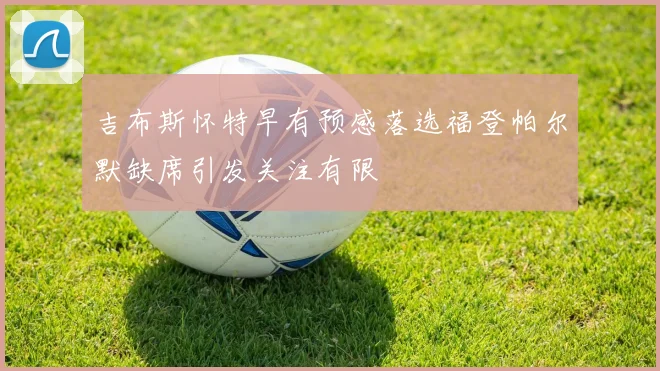 吉布斯怀特早有预感落选福登帕尔默缺席引发关注有限